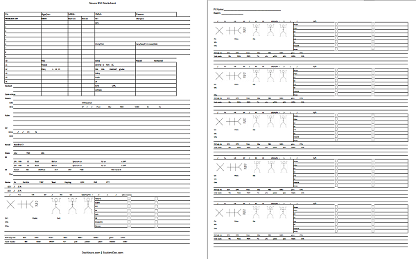 neuro icu report sheet